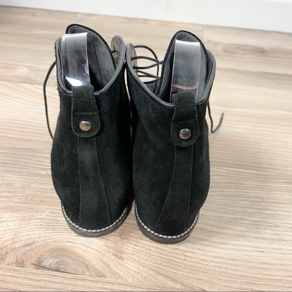 Stuart Weitzman Suede Wedge Lace Up Ankle Boots - Picture 2 of 9
